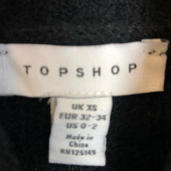 New Topshop Black Roll Neck Turtleneck Knit Chunky Wool Blend Sweater Size 0-2 - Picture 5 of 13